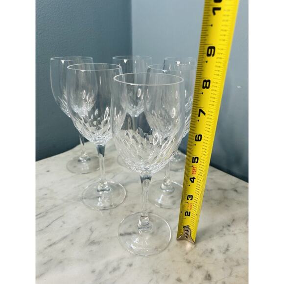 6 Cristal D’Arques-Durand Capella Crystal 8” Wine Glasses Water Goblets Vintage - Picture 5 of 13